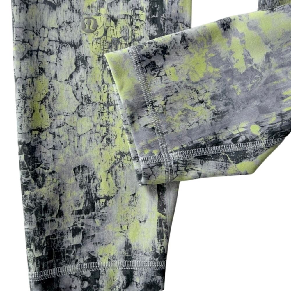 Lululemon Wunder Train High-Rise Tight Size 6 Grey Spruce Green Yellow Run Gym - Picture 5 of 7
